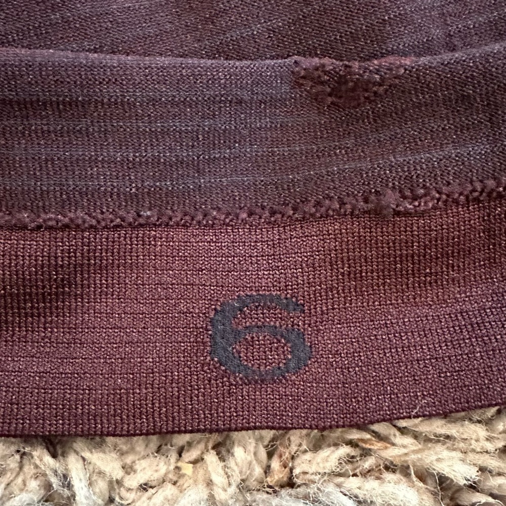 Lululemon Swiftly Tech Long Sleeve Shirt 2.0 Burgundy Wine Color Size 6 - Picture 7 of 10